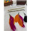 Image 2 : Nice Lot of Feather Earrings Plus 2 Small Trinket Boxes