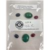 Image 1 : Rough Polished Gemstones Emerald,Sapphire Ruby Cabochons 42.42 ct. Brazil and Madagascar