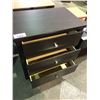 Image 2 : HUNTER DARK WOOD 3 DRAWER STORAGE DESK W32" X D20" X H34"