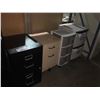 Image 1 : BLACK 2 DRAWER FILING CABINET, 2 - 2 DRAWER MOBILE STORAGE CABINETS AND