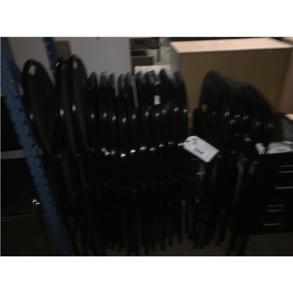 16 ASSORTED SIZE BLACK METAL FOLDING CHAIRS AND 3 GREY/BLACK METAL FOLDING CHAIRS