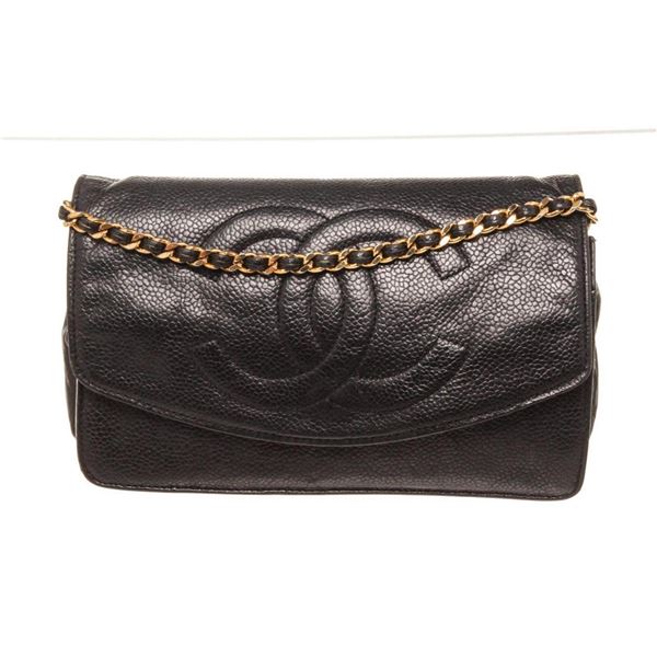 Chanel Black Leather Timeless Small Shoulder Bag