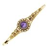 Image 1 : 15k Yellow Gold .64 ctw Old Cut Amethyst & Seed Pearl Brooch Pin