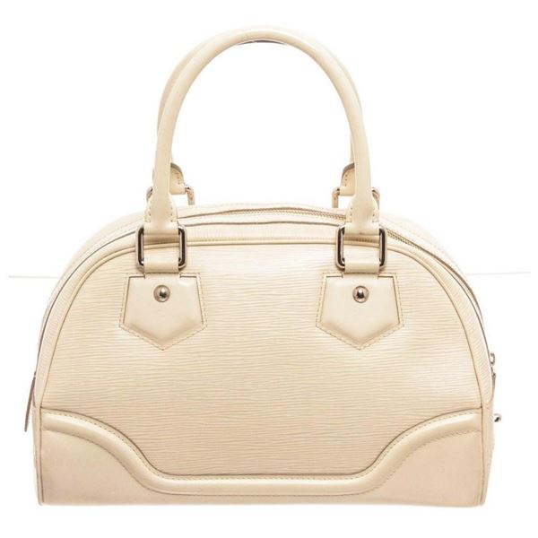 Louis Vuitton Cream Epi Bowling Montaigne PM Handbag