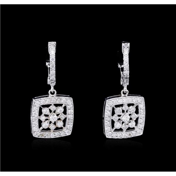 0.81 ctw Diamond Earrings - 14KT White Gold
