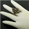 Image 3 : 14k Yellow Gold .90 ctw Round Diamond Black Enamel Marquise Cocktail Ring