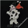 Image 3 : Vintage 18kt White Gold Diamond Black Onyx and Coral Clown Brooch Pin