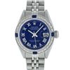Image 2 : Rolex Ladies Stainless Steel Blue Diamond & Sapphire 26MM Datejust Wristwatch