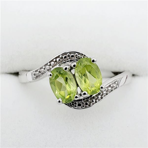 Sterling Silver Genuine Peridot Ring