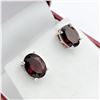 Image 3 : Sterling Silver Genuine Garnet Earrings