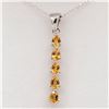 Image 1 : Sterling Silver Genuine Citrine Pendant & Sterling Chain