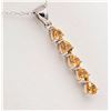 Image 2 : Sterling Silver Genuine Citrine Pendant & Sterling Chain