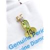 Image 1 : Yellow Gold Genuine Peridot & Diamond Pendant