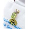 Image 2 : Yellow Gold Genuine Peridot & Diamond Pendant