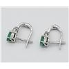 Image 4 : Sterling Silver Genuine Emerald & Cubic Zirconia Earrings