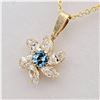 Image 2 : Yellow Gold Genuine Blue Topaz & Cubic Zirconia Pendant