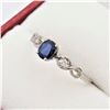Image 2 : White Gold Genuine Sapphire & Diamond Ring