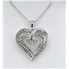 Image 1 : Sterling Silver Diamond Heart Pendant