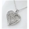 Image 2 : Sterling Silver Diamond Heart Pendant