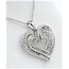 Image 3 : Sterling Silver Diamond Heart Pendant