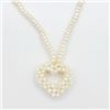 Image 2 : Brass Genuine Freshwater Pearl Heart Necklace