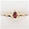 Image 1 : Yellow Gold Genuine Garnet Butterfly Baby Ring