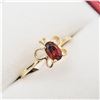 Image 2 : Yellow Gold Genuine Garnet Butterfly Baby Ring