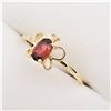 Image 3 : Yellow Gold Genuine Garnet Butterfly Baby Ring