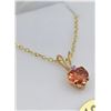 Image 1 : Yellow Gold Genuine Orange Sapphire & Moonstone Pendant