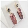 Image 3 : Yellow Gold Genuine Mother-of-Pearl & Mystic Quartz Earrings