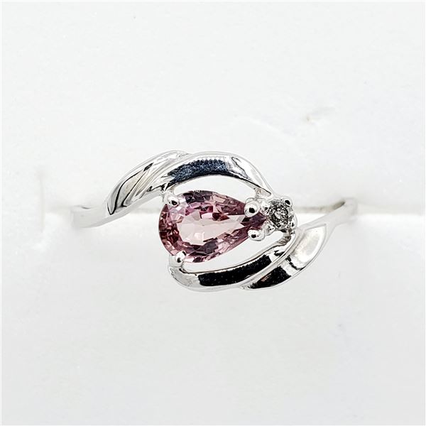 White Gold Genuine Purple Sapphire & Diamond Ring