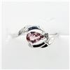 Image 1 : White Gold Genuine Purple Sapphire & Diamond Ring