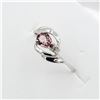 Image 2 : White Gold Genuine Purple Sapphire & Diamond Ring