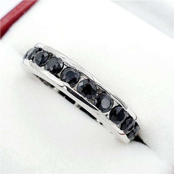 Sterling Silver Genuine Black Sapphire Ring