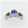 Image 1 : Sterling Silver Genuine Tanzanite  White Sapphire & Diamond Ring