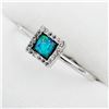Image 2 : Sterling Silver Synthetic Opal & Cubic Zirconia Ring