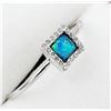 Image 3 : Sterling Silver Synthetic Opal & Cubic Zirconia Ring