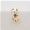 Image 1 : Yellow Gold Cubic Zirconia Floral Pendant