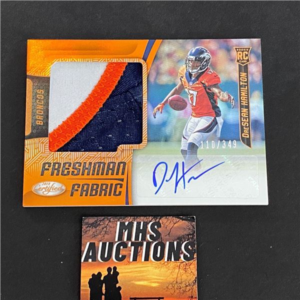 2018 PANINI DRESEAN HAMILTON PATCH/AUTOGRAPH CARD ONLY 349 MADE #110/349 (ref2094)