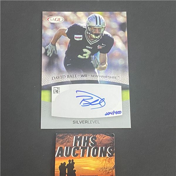 2007 SAGE COLLECTIBLES FOOTBALL AUTOGRAPH DAVID BALL AUTOGRAPH CARD (ref2315)