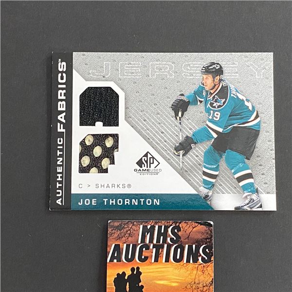 2007-08 SP GAME USED JOE THORNTON DUAL JERSEY CARD (ref2417)