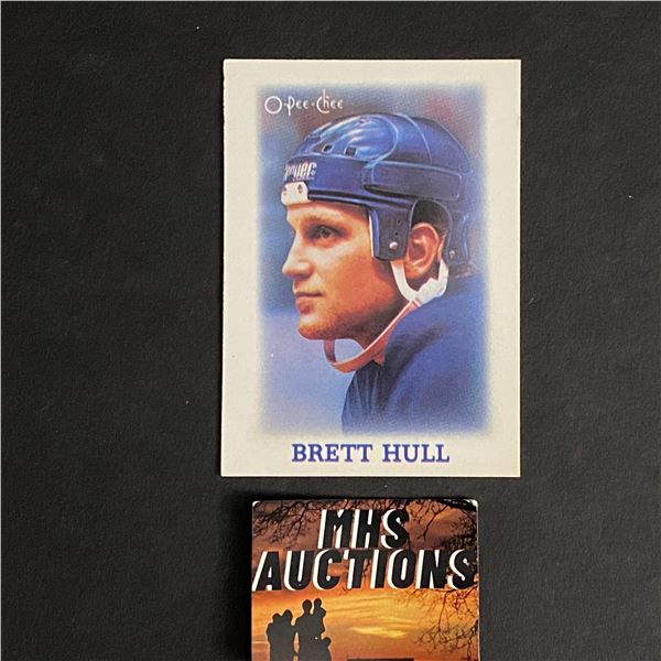 BRETT HULL 1988 O PEE CHEE MINI ROOKIE HOCKEY CARD (ref2593)