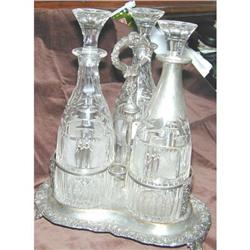 Georgian Old Shefield Decanter Set Irish #1954079