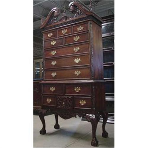 Lg Chippendale Ball Claw Highboy Dresser Chest 1961584