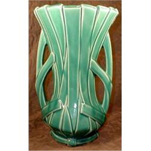 McCOY Reeds VASE Green -VINTAGE- Large #1971756
