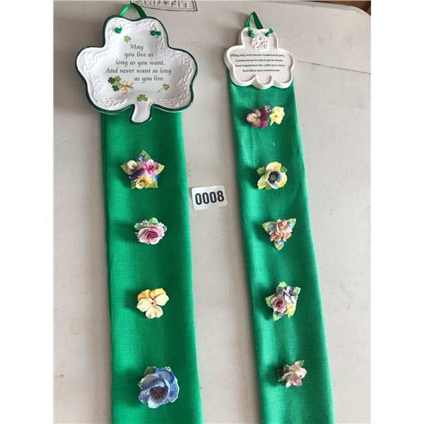 2 Shamrock Banners with 32 Assorted Brooches
