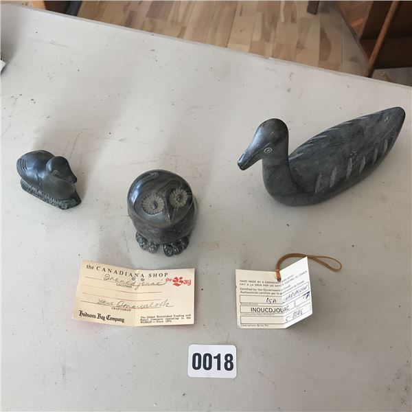 3 Inuit Carvings