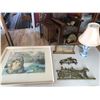 Image 1 : Old Fort Henry Print, Wedgewood Lamp, Brass Wall Decor  & Wooden Picture