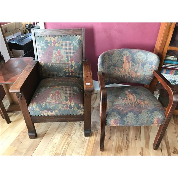 2 Vintage Upholstered Armchairs