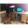 Image 1 : Vintage Desk Teachers Desk w 6 Drawers & Chair